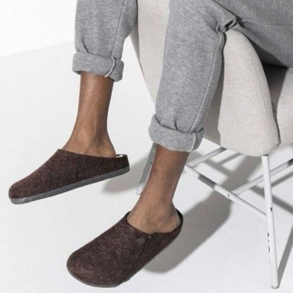 Birkenstock Zermatt Shearling Mocha Brown Wool Slipper Slides EU Size 41 - Picture 2 of 12